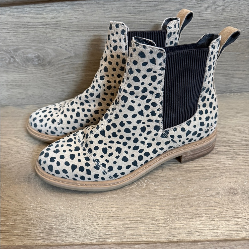 Spotted Ankle Boots - Black and White
